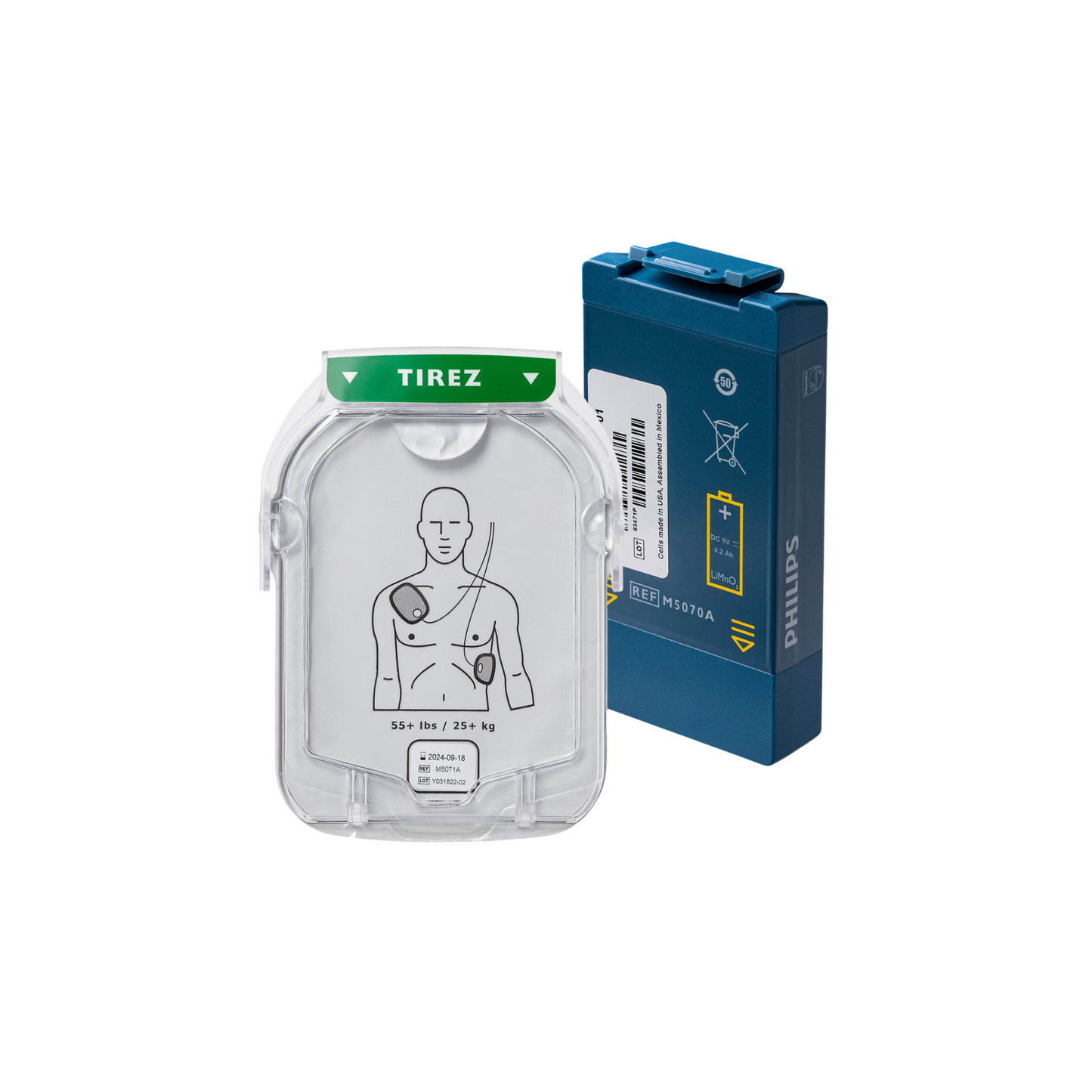 Pack complet Philips Heartstart- DAE HS1 avec Boitier intérieur (vert)