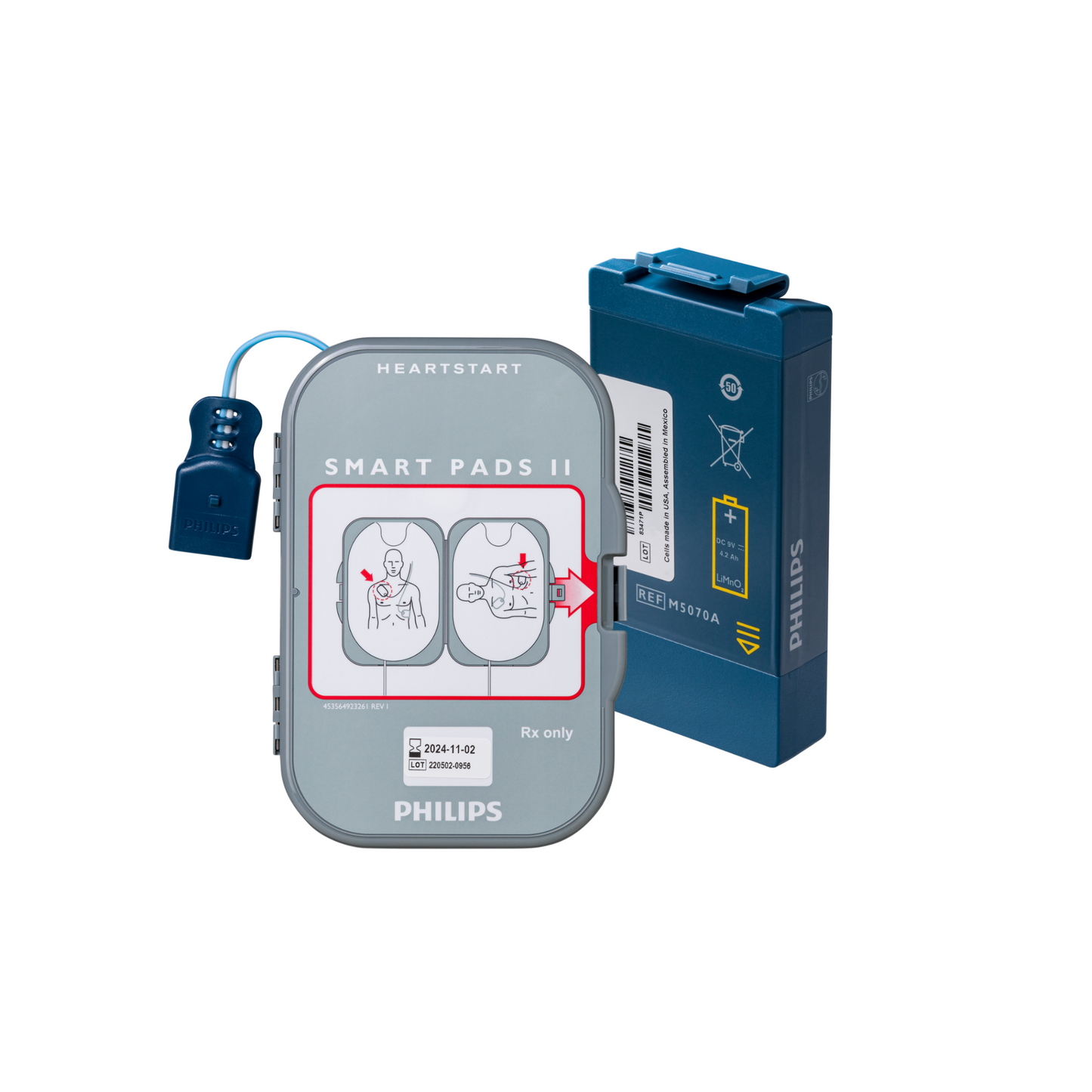 Pack complet Philips Heartstart - FRx DAE avec Boitier intérieur vert