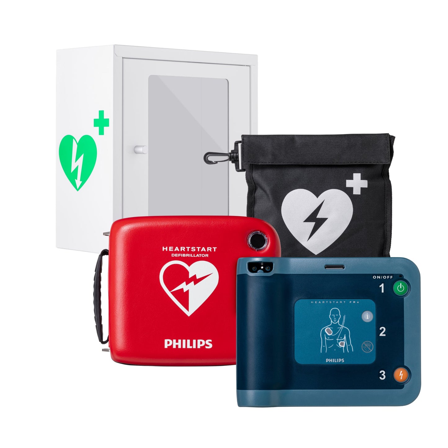 Pack complet Philips Heartstart- FRx DAE avec Boitier intérieur blanche