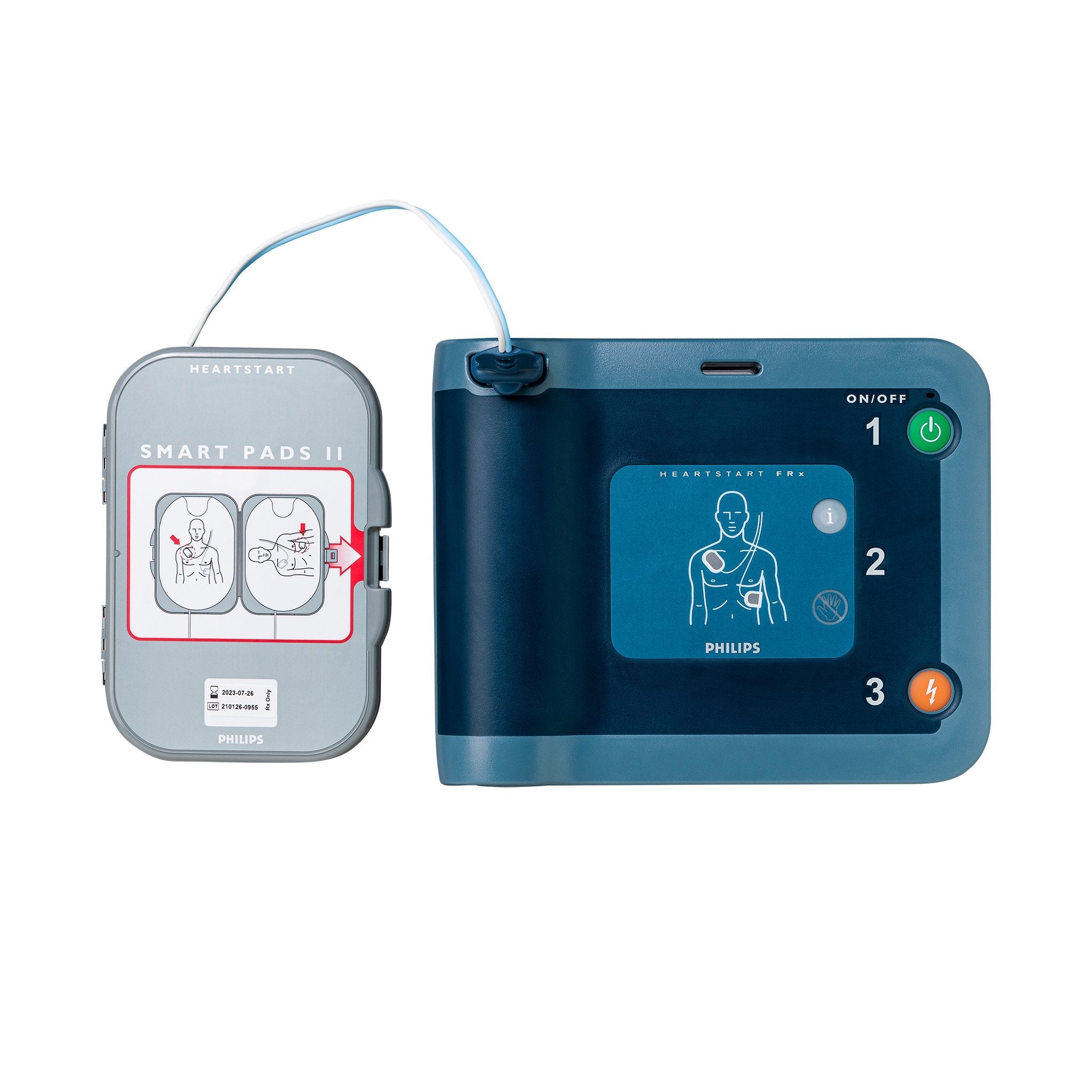 Pack complet Philips FRx – DAE avec boîtier intérieur blanc