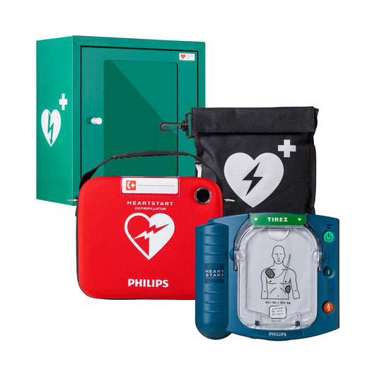 Komplettpaket Philips Heartstart- HS1 AED mit Innenbox (grün)