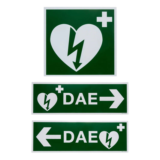 Aufkleber auf dem Defibrillator-Schild